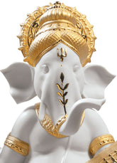 Veena Ganesha Figurine, Golden Luster